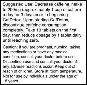 CafDetox | The 10 Day Caffeine Quitting Aid, 1 Bottle